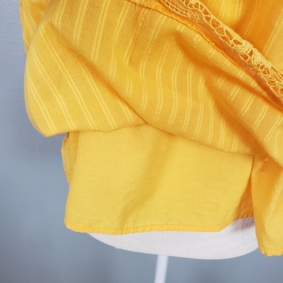 GAP Blouse Cotton Lace Yellow Sz M - Picture 4 of 7